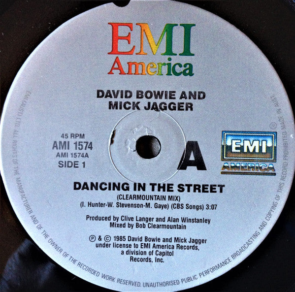 David Bowie And Mick Jagger : Dancing In The Street (7", Single)