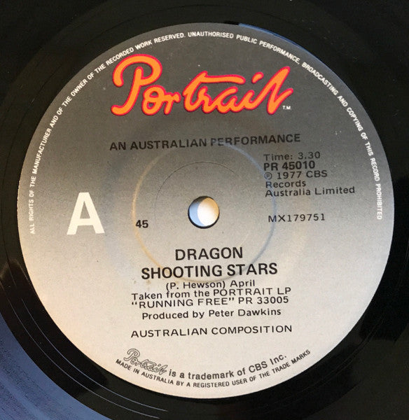 Dragon (5) : Shooting Stars (7", Single)