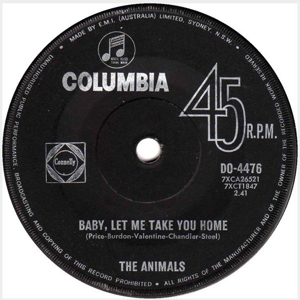 The Animals : Baby, Let Me Take You Home (7", Single)