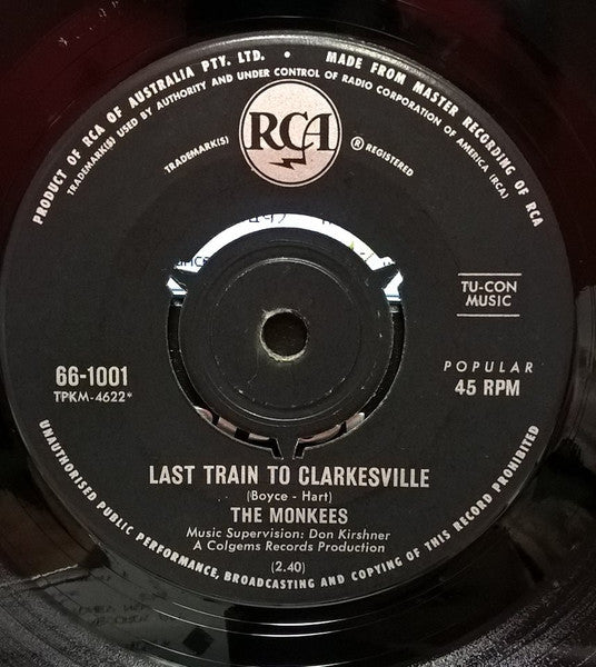 The Monkees : Last Train To Clarksville (7", Single)