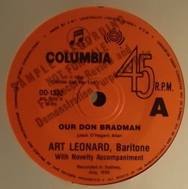 Art Leonard : Our Don Bradman (7", Promo)