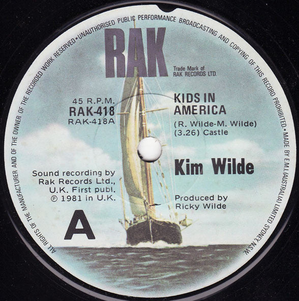 Kim Wilde : Kids In America (7", Single)
