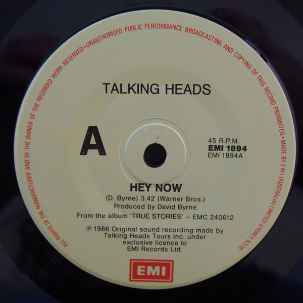 Talking Heads : Hey Now / Life During Wartime (7", Single)