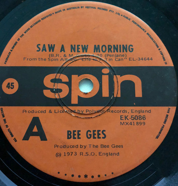 Bee Gees : Saw A New Morning (7", Single)