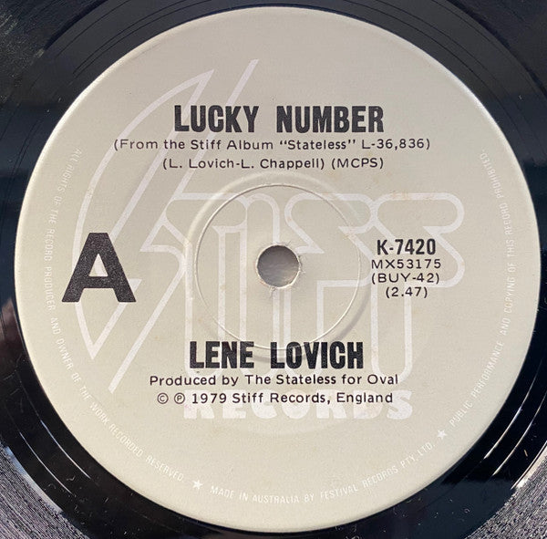Lene Lovich : Lucky Number (7", Single)