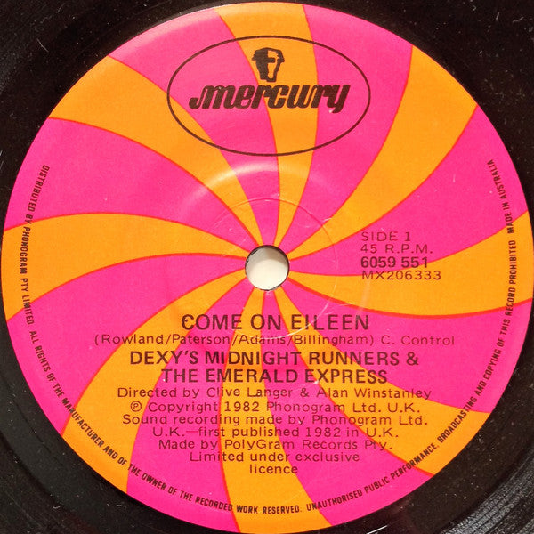 Dexys Midnight Runners & The Emerald Express : Come On Eileen (7", Single)