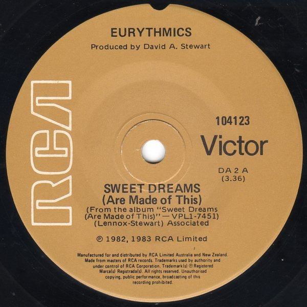 Eurythmics : Sweet Dreams (Are Made Of This) (7", Single)