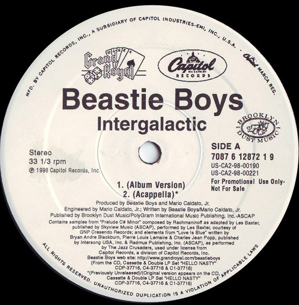Beastie Boys : Intergalactic (12", Promo)