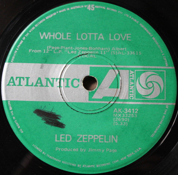 Led Zeppelin : Whole Lotta Love (7", Single)