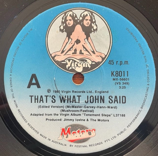 The Motors : That's What John Said (7", Single)