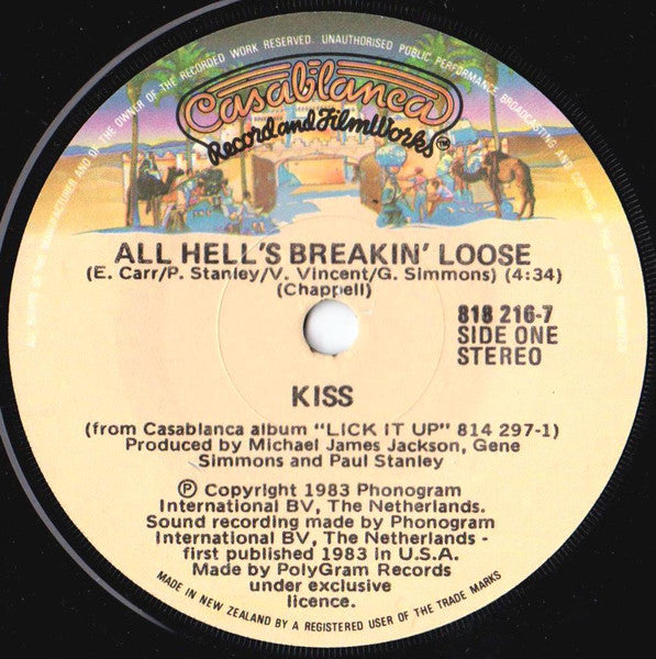 Kiss : All Hell's Breakin' Loose (7", Single)