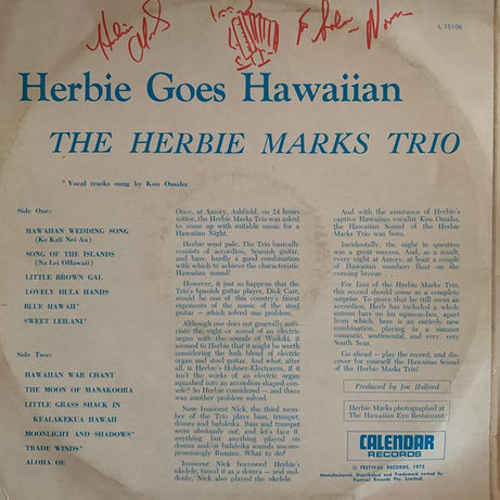 The Herbie Marks Trio : Herbie Goes Hawaiian (LP, Album, RE)