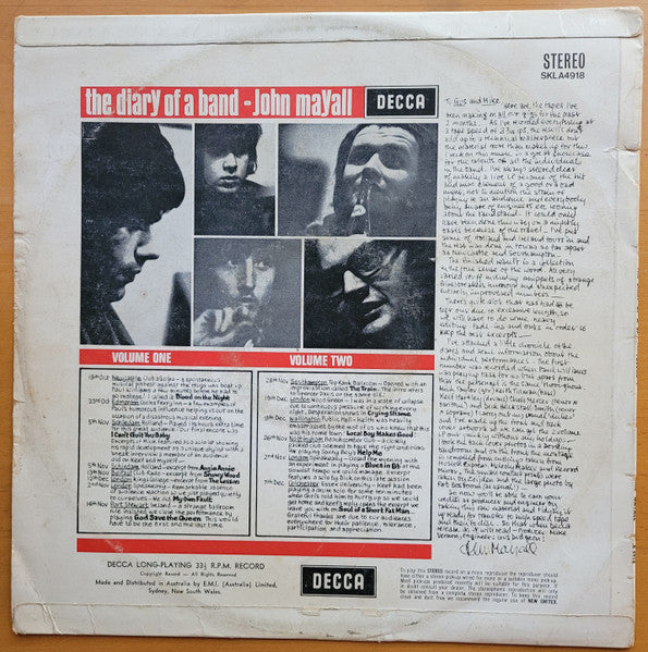 John Mayall : The Diary Of A Band (Volume One) (LP, Album)