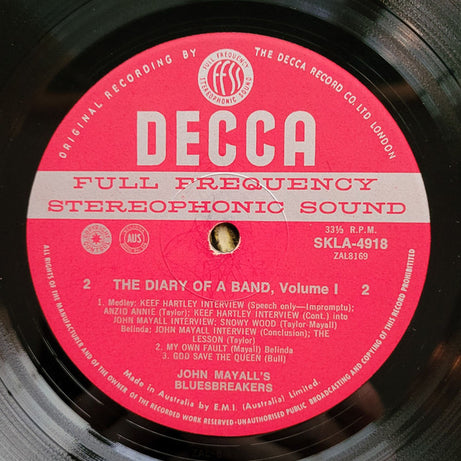 John Mayall : The Diary Of A Band (Volume One) (LP, Album)