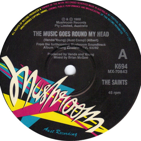 The Saints (2) : The Music Goes Round My Head (7", Single)