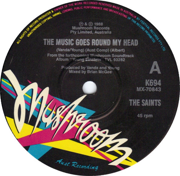 The Saints (2) : The Music Goes Round My Head (7", Single)