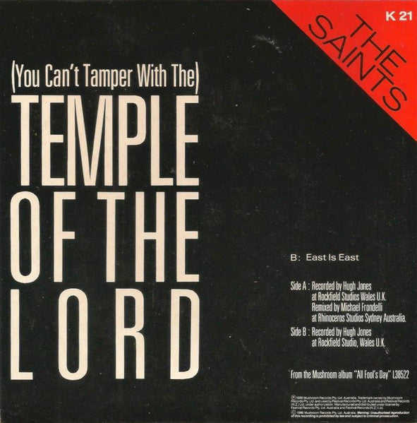 The Saints (2) : (You Can't Tamper With) The Temple Of The Lord (7", Single)