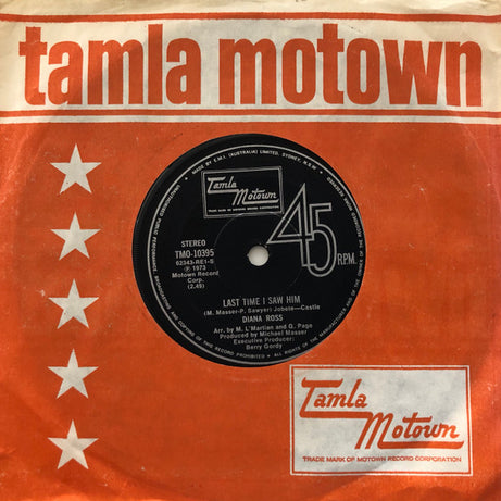 Diana Ross : Last Time I Saw Him (7", Single)