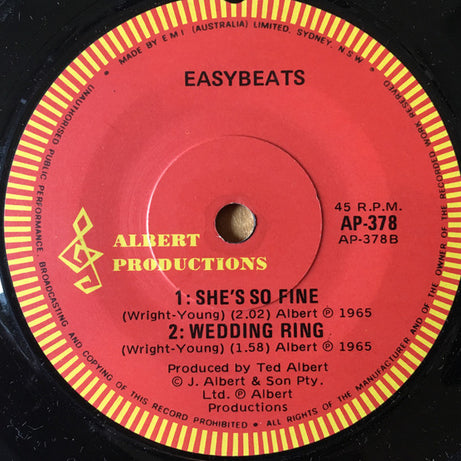 The Easybeats : Friday On My Mind (7", Single)