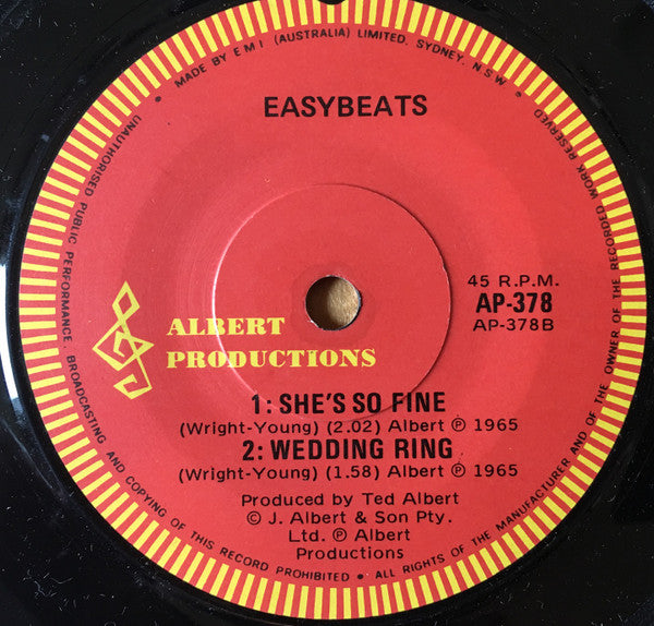 The Easybeats : Friday On My Mind (7", Single)
