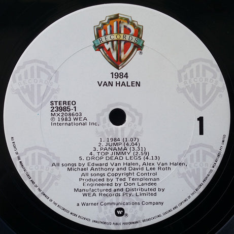 Van Halen : 1984 (LP, Album, Cop)