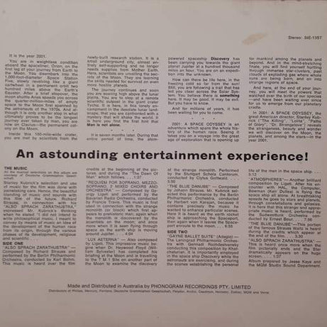 Various : 2001 - A Space Odyssey (Music From The Motion Picture Soundtrack) (LP, Album, RE)