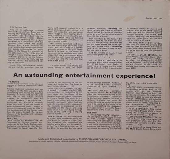 Various : 2001 - A Space Odyssey (Music From The Motion Picture Soundtrack) (LP, Album, RE)