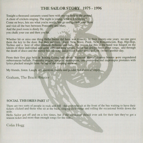 Hello Sailor : The Sailor Story 1975-1996 (2xCD, Comp)