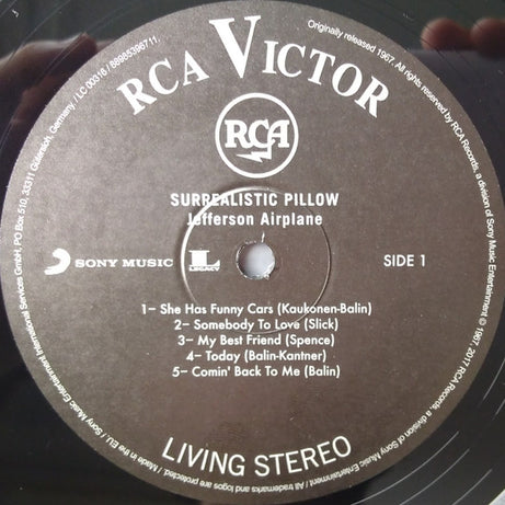 Jefferson Airplane : Surrealistic Pillow (LP, Album, RE, RM, RP, 180)