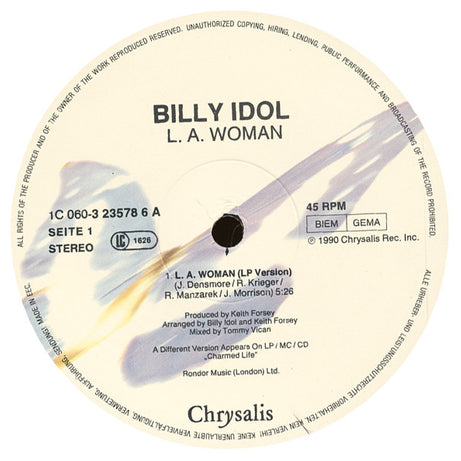 Billy Idol : L. A. Woman (12", Single)