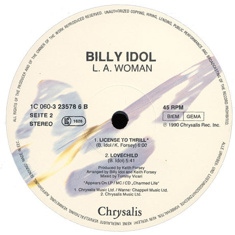 Billy Idol : L. A. Woman (12", Single)