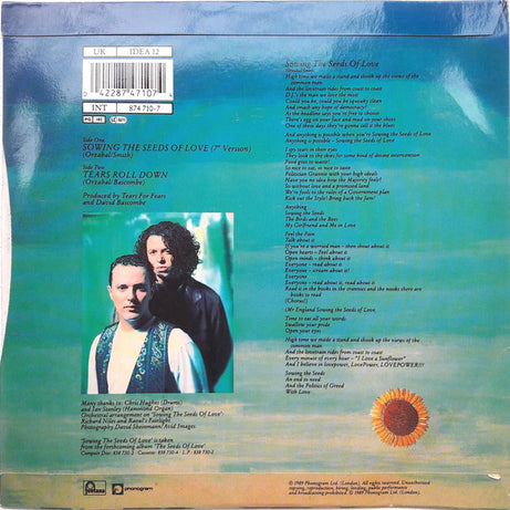 Tears For Fears : Sowing The Seeds Of Love (7", Single, Blu)