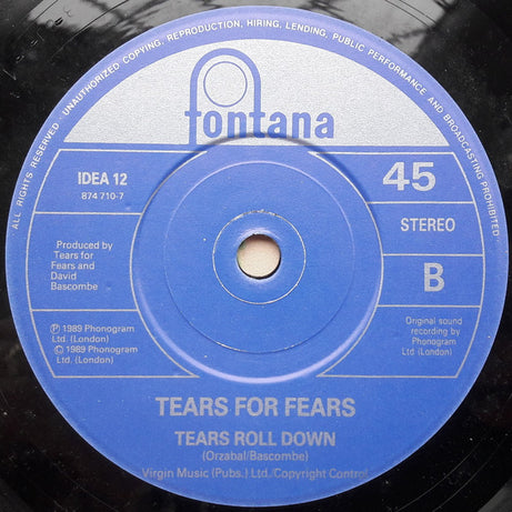 Tears For Fears : Sowing The Seeds Of Love (7", Single, Blu)