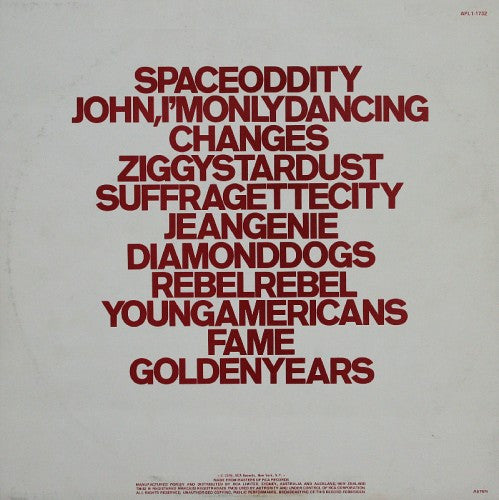 David Bowie : ChangesOneBowie (LP, Comp)