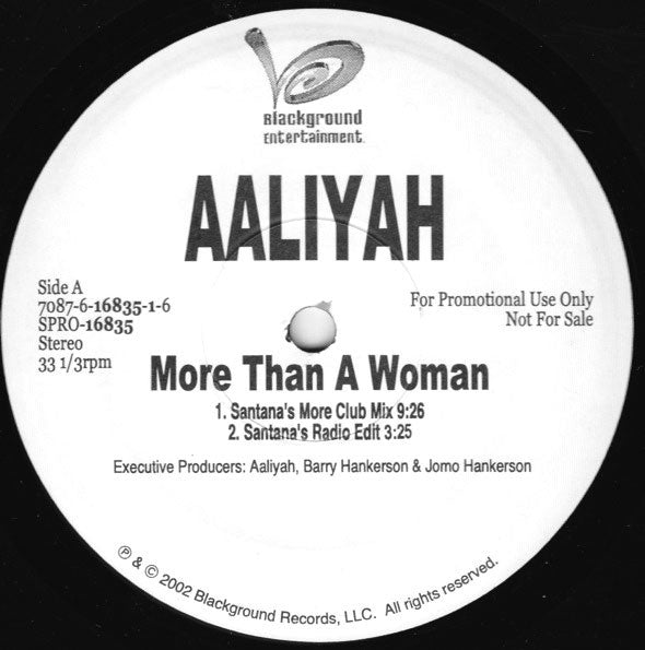 Aaliyah : More Than A Woman (12", Promo)