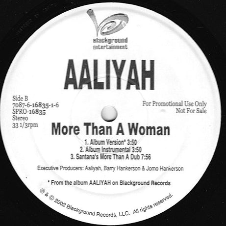 Aaliyah : More Than A Woman (12", Promo)