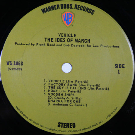 The Ides Of March : Vehicle (LP, Album, Ter)