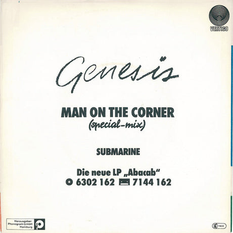 Genesis : Man On The Corner (Special-Mix) (7", Single)