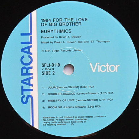 Eurythmics : 1984 (For The Love Of Big Brother) (LP, Album)