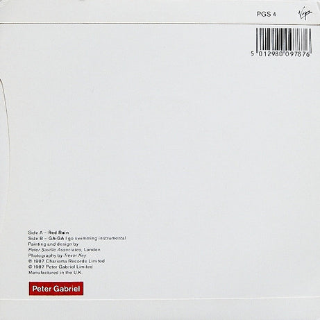 Peter Gabriel : Red Rain (7", Single)