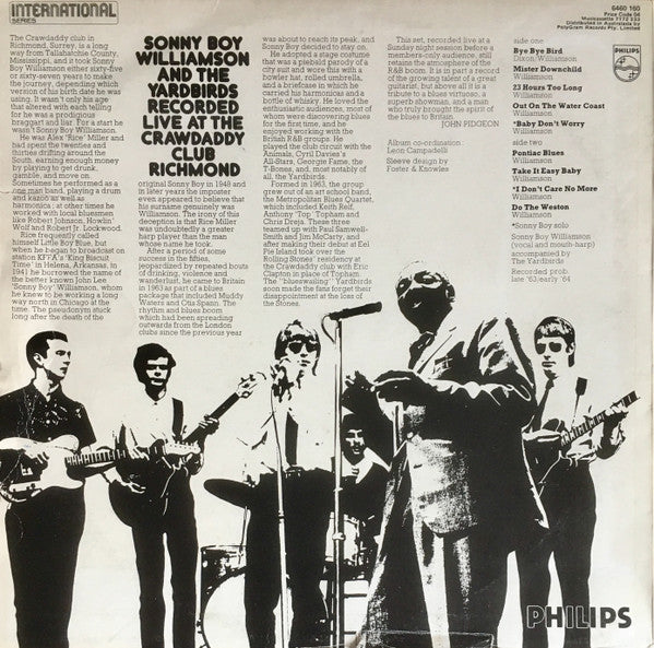 Sonny Boy Williamson (2) & The Yardbirds : Sonny Boy Williamson & The Yardbirds (LP, Album, RE)