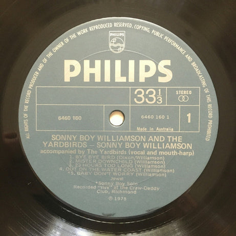 Sonny Boy Williamson (2) & The Yardbirds : Sonny Boy Williamson & The Yardbirds (LP, Album, RE)