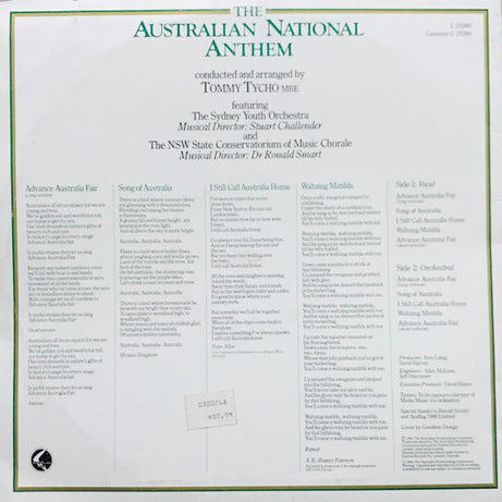 The Sydney Youth Orchestra & The NSW State Conservatorium Of Music Chorale Conducted & Arranged By Tommy Tycho : The Australian National Anthem: Advance Australia Fair (LP)