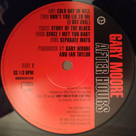 Gary Moore : After Hours (LP, Album, RE)