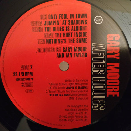 Gary Moore : After Hours (LP, Album, RE)