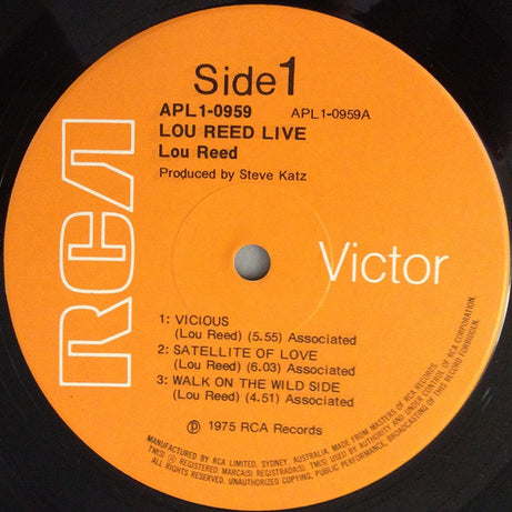 Lou Reed : Lou Reed Live (LP, Album)