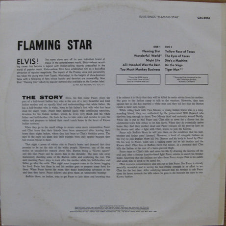 Elvis Presley : Elvis Sings "Flaming Star" (LP, Album, RP, Blu)