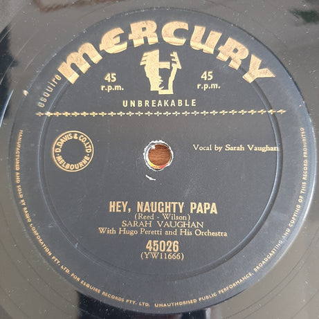 Sarah Vaughan With The Hugo Peretti Orchestra : Johnny, Be Smart (7")