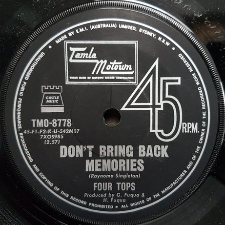 Four Tops : Don't Bring Back Memories / What Is A Man (7", Single)