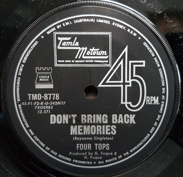 Four Tops : Don't Bring Back Memories / What Is A Man (7", Single)